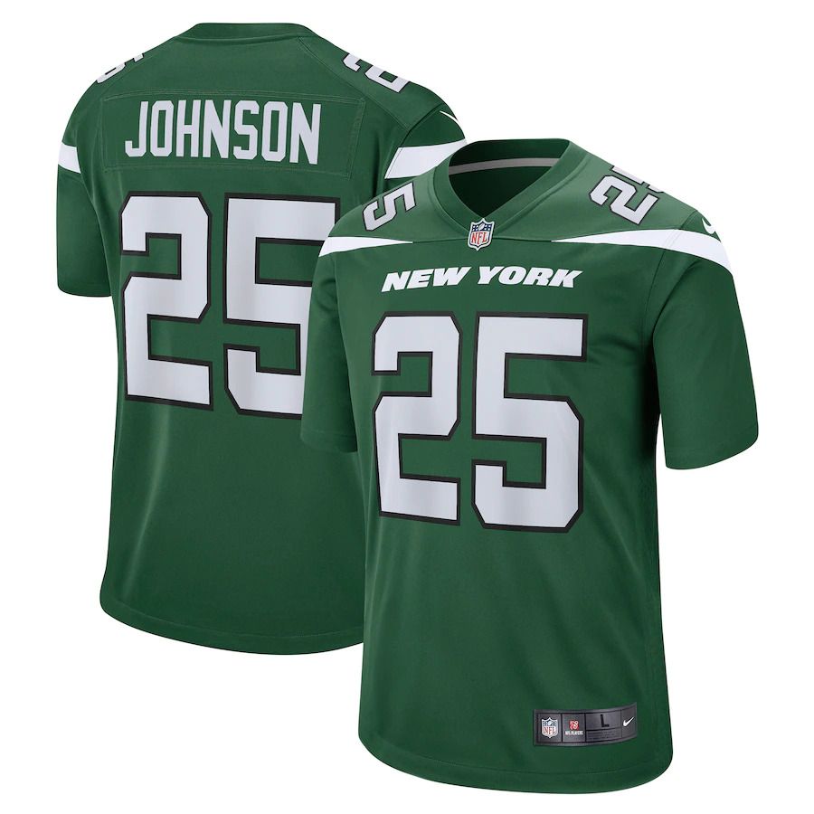 Men New York Jets 25 Ty Johnson Nike Gotham Green Game NFL Jersey